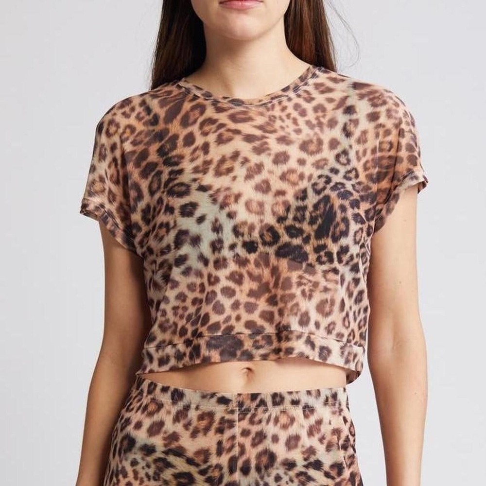 Good American NWT Cropped Mesh Tee - Size XS - MSRP $79